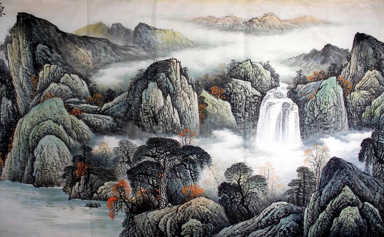 小八尺中国画山水